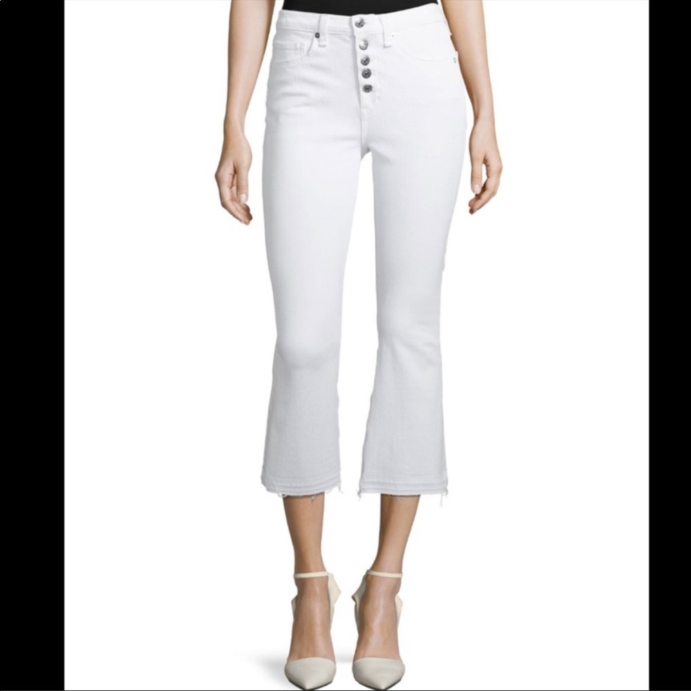 Veronica Beard Carolyn baby boot jeans with fray